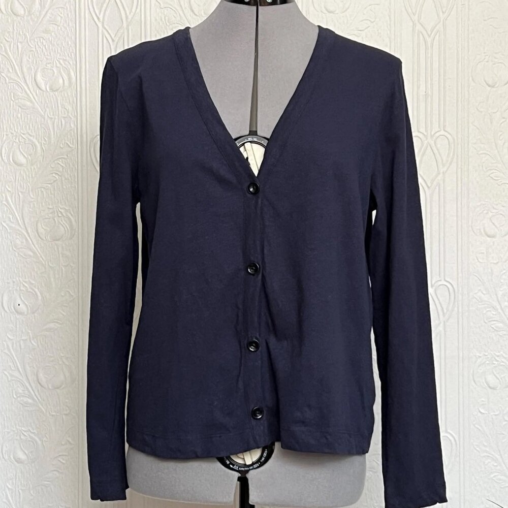 Never worn TOAST cotton hemp navy cardigan knit top size L Large (rather small)